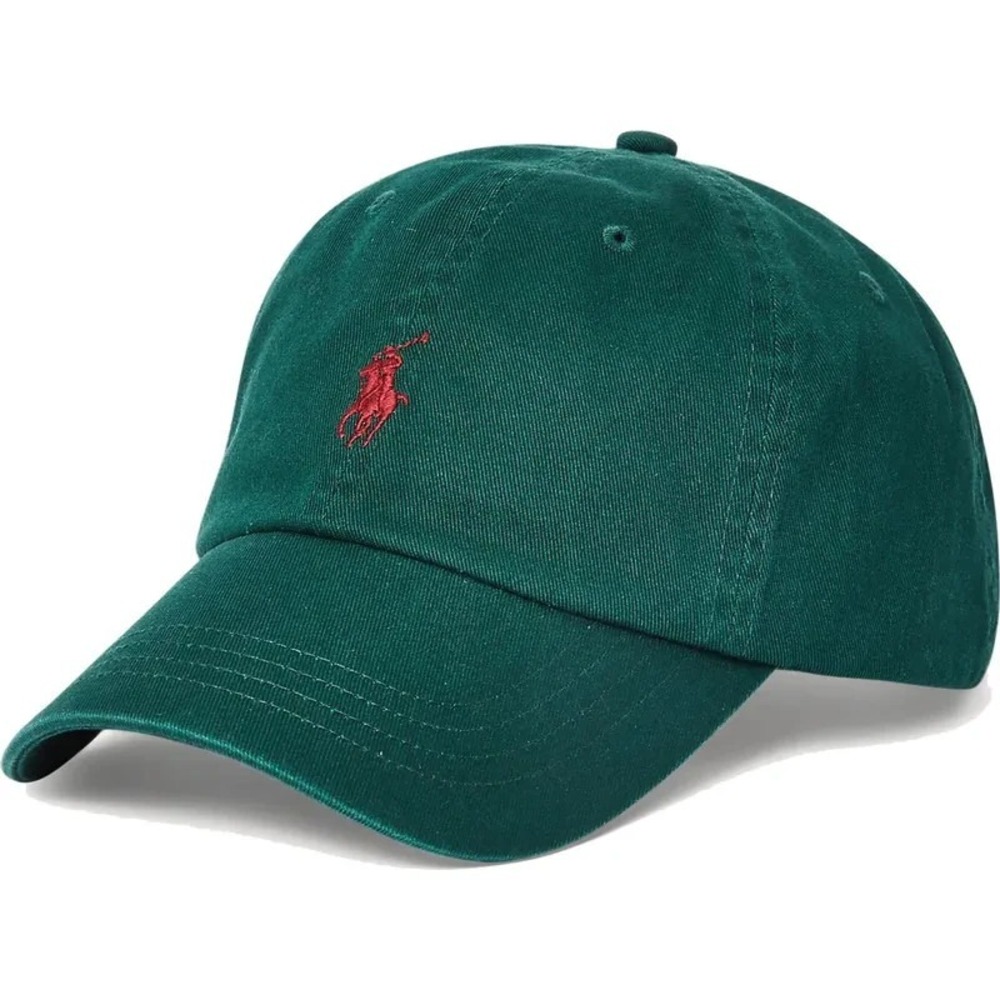 Polo Ralph Lauren Cotton Chino Ball Cap College Green Red Pony One Size NWT